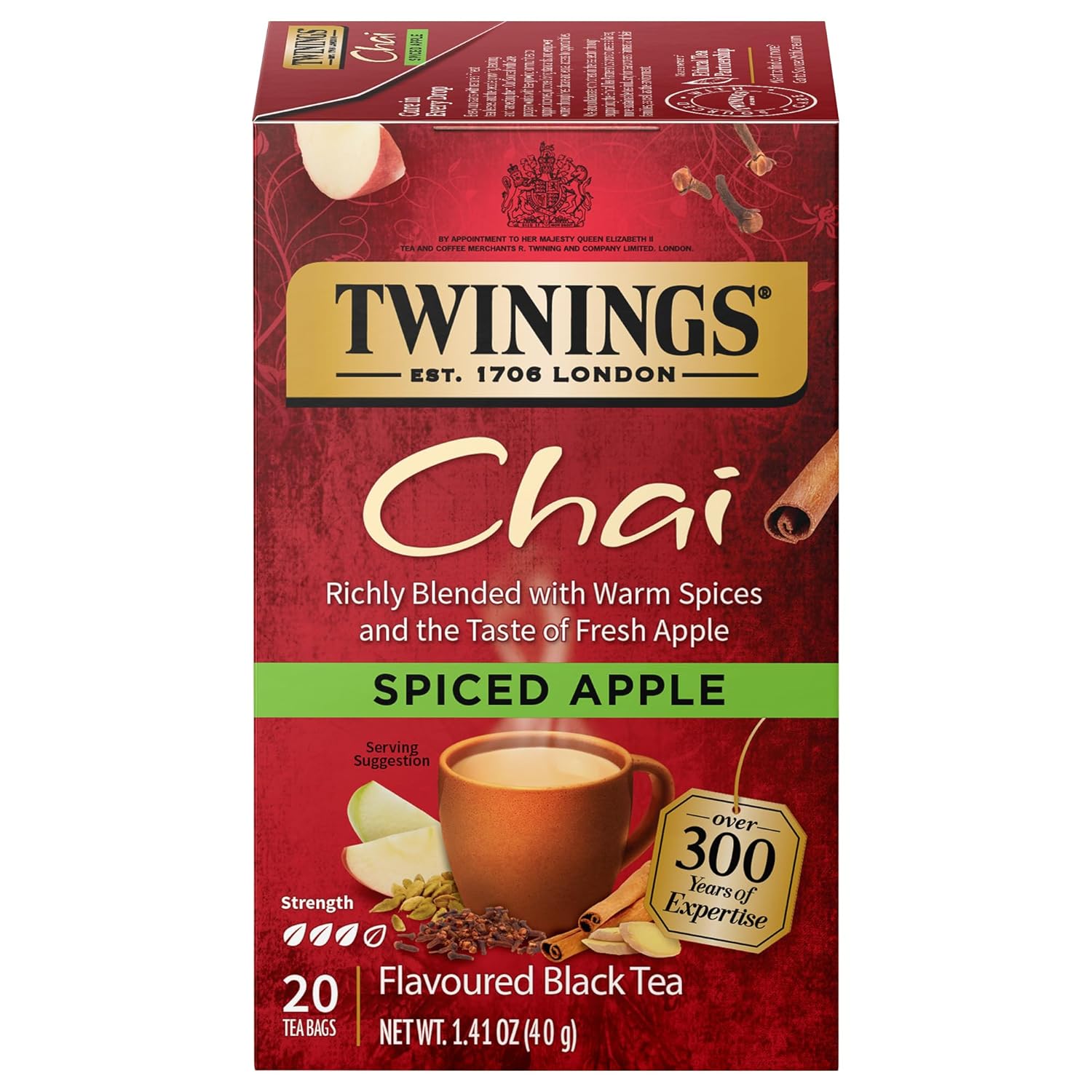 Twinings English Breakfast Black Tea Individually Wrapped Bags, 100 Count (Pack of 1), Smooth, Flavourful, and Robust, Caffeinated, Enjoy Hot or Iced | Packaging May Vary