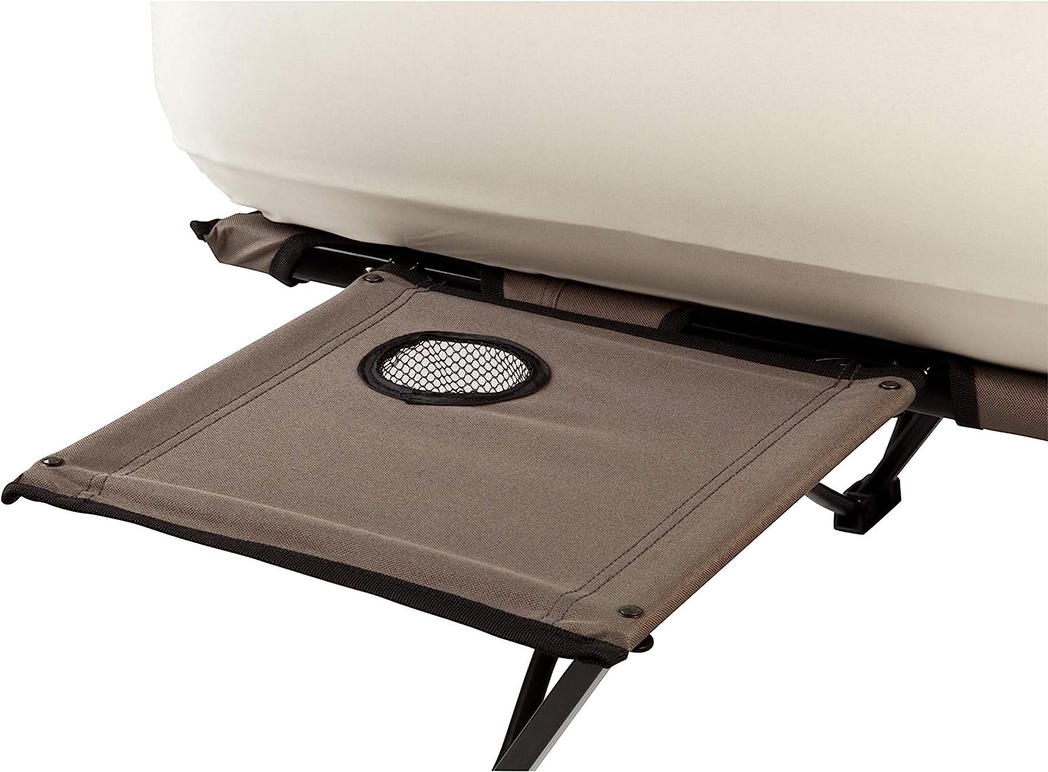 Coleman Camping Cot, Air Mattress, and Pump Combo, Folding Camp Cot and Air Bed with Side Table and Battery Operated Pump