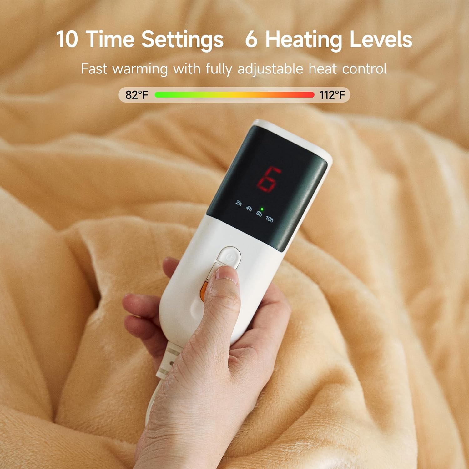 GOTCOZY Heated Blanket Electric Throw 50''X60''- Soft Silky Plush Electric Blanket with 4 Heating Level & 3 Hour Auto Off Heating Blanket, ETL Certified Machine Washable (Rose Dust)