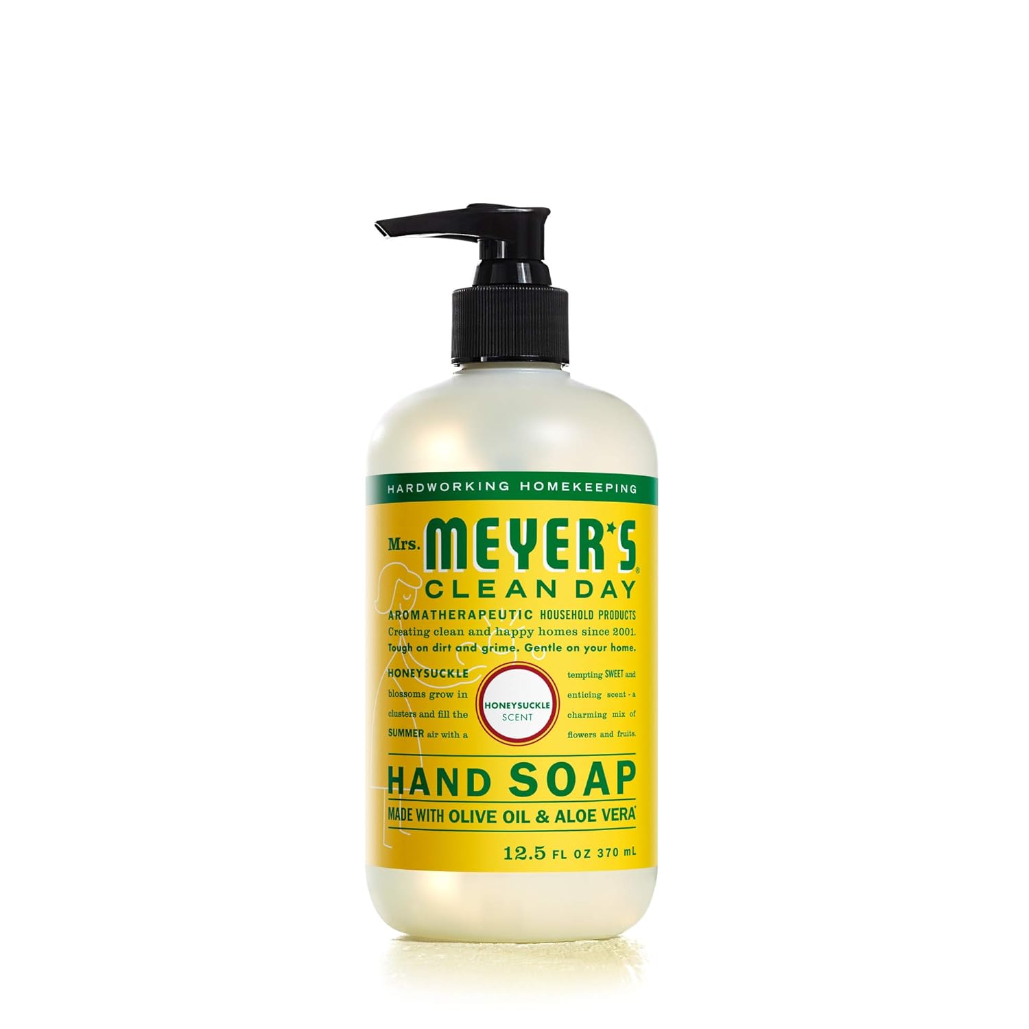 MRS. MEYER'S CLEAN DAY Hand Soap, Made with Essential Oils, Biodegradable Formula, Honeysuckle, 12.5 fl. oz - Pack of 3