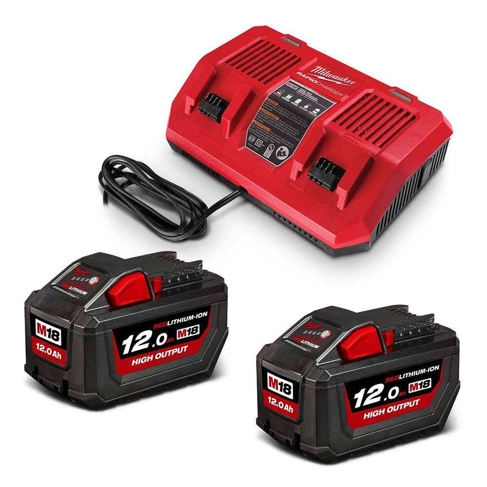 MILWAUKEE 18V REDLITHIUM™-ION HIGH OUTPUT™ 2 x 12.0Ah Dual Bay Starter Pack M18HOSPD122B