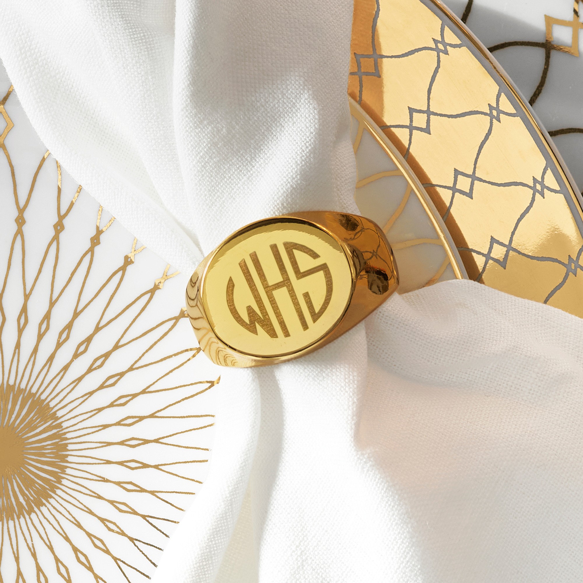 Signet Napkin Rings, Set of 4