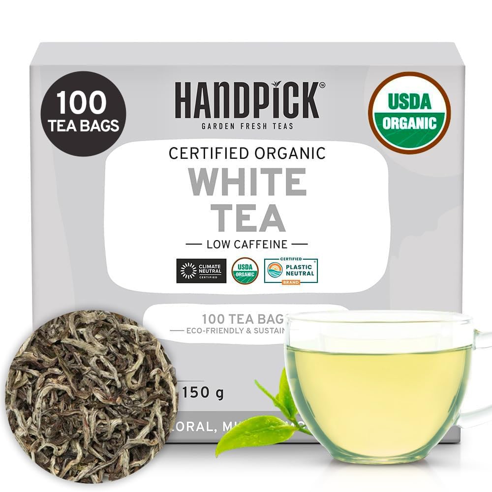 HANDPICK, Peppermint Tea, Eco-Conscious Tea Bags - 100 Count | Caffeine Free, Non-GMO | Minty, Fresh & Cool flavor | Direct From Source