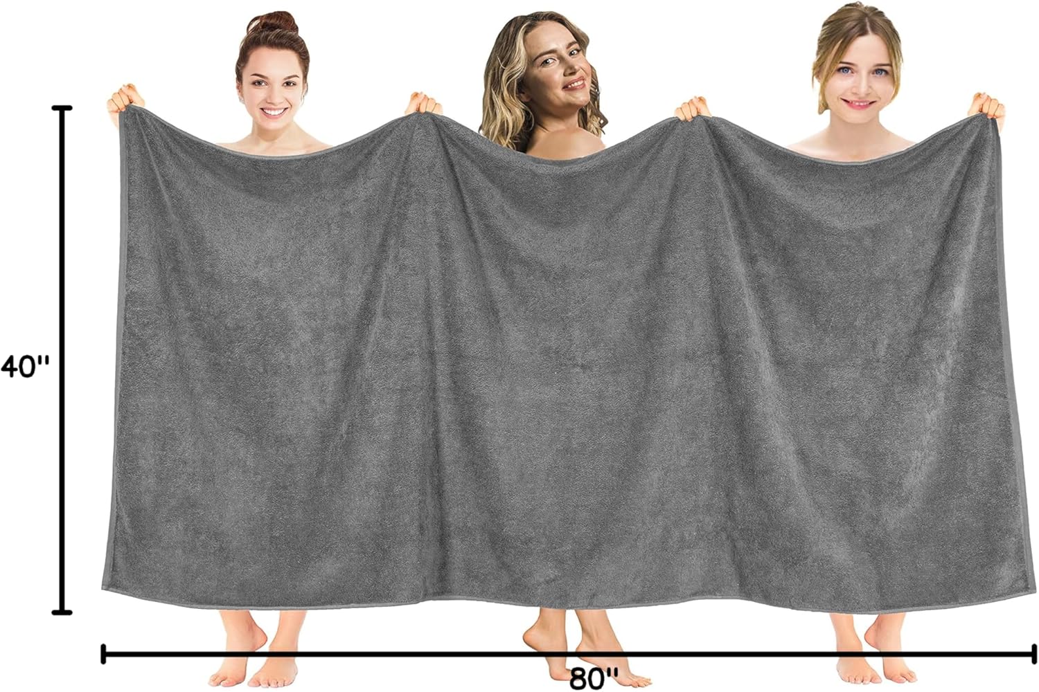 American Soft Linen Luxury 6 Piece Towel Set, 2 Bath Towels 2 Hand Towels 2 Washcloths, 100% Cotton Turkish Towels for Bathroom, Light Grey Towel Sets