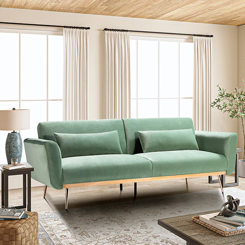 Agnes Retro Style Velvet Sleeper Sofa