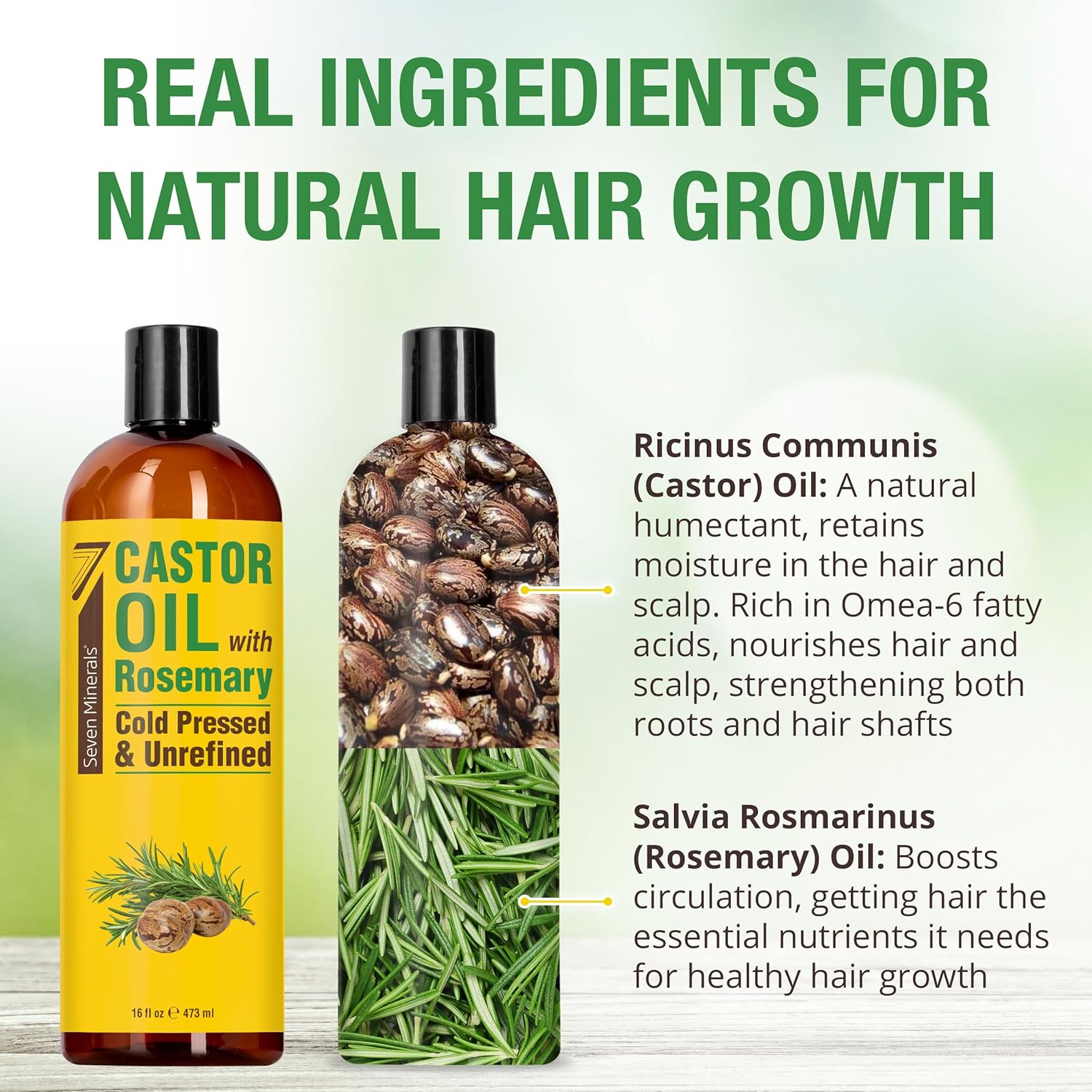 Pure Cold Pressed Castor Oil - Big 32 fl oz Bottle - Unrefined & Hexane Free - 100% Pure Castor Oil for Hair Growth, Thicker Eyelashes & Eyebrows, Dry Skin, Healing, Hair Care, Joint and Muscle Pain