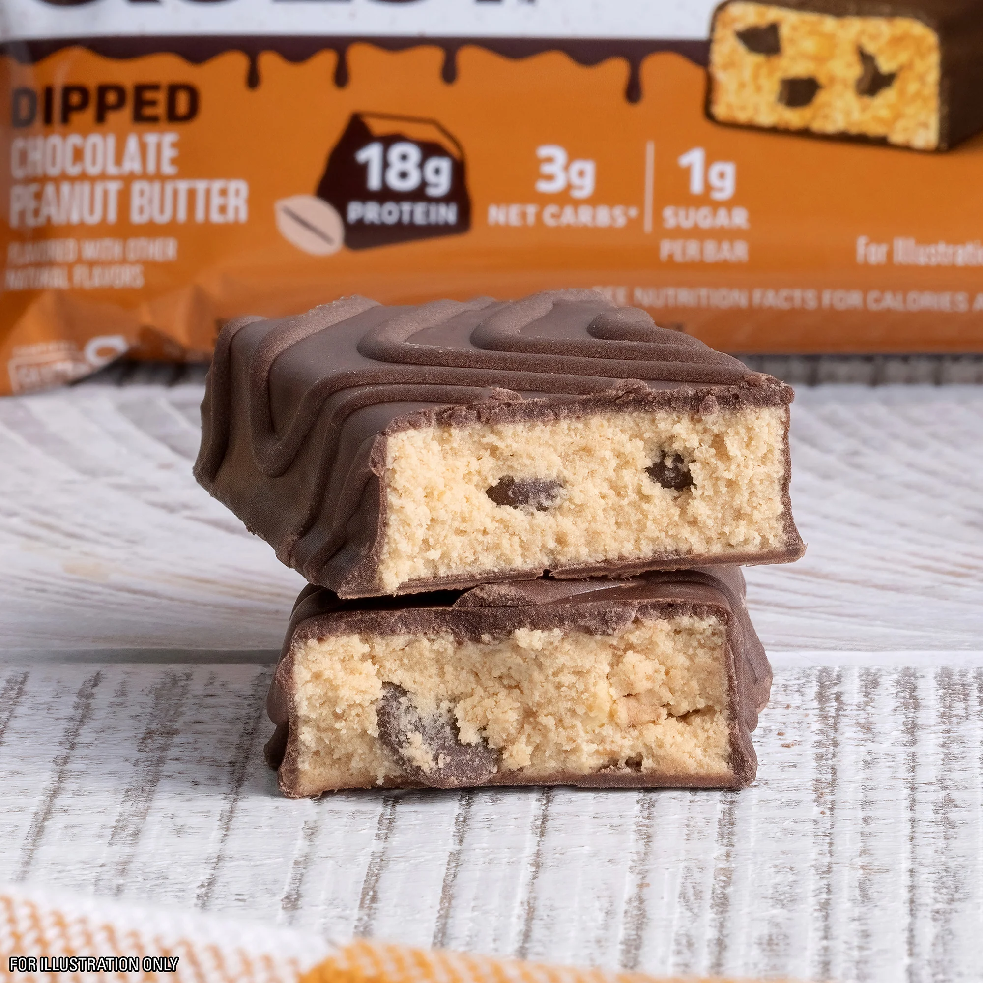 Dipped Chocolate Peanut Butter Protein Bar
