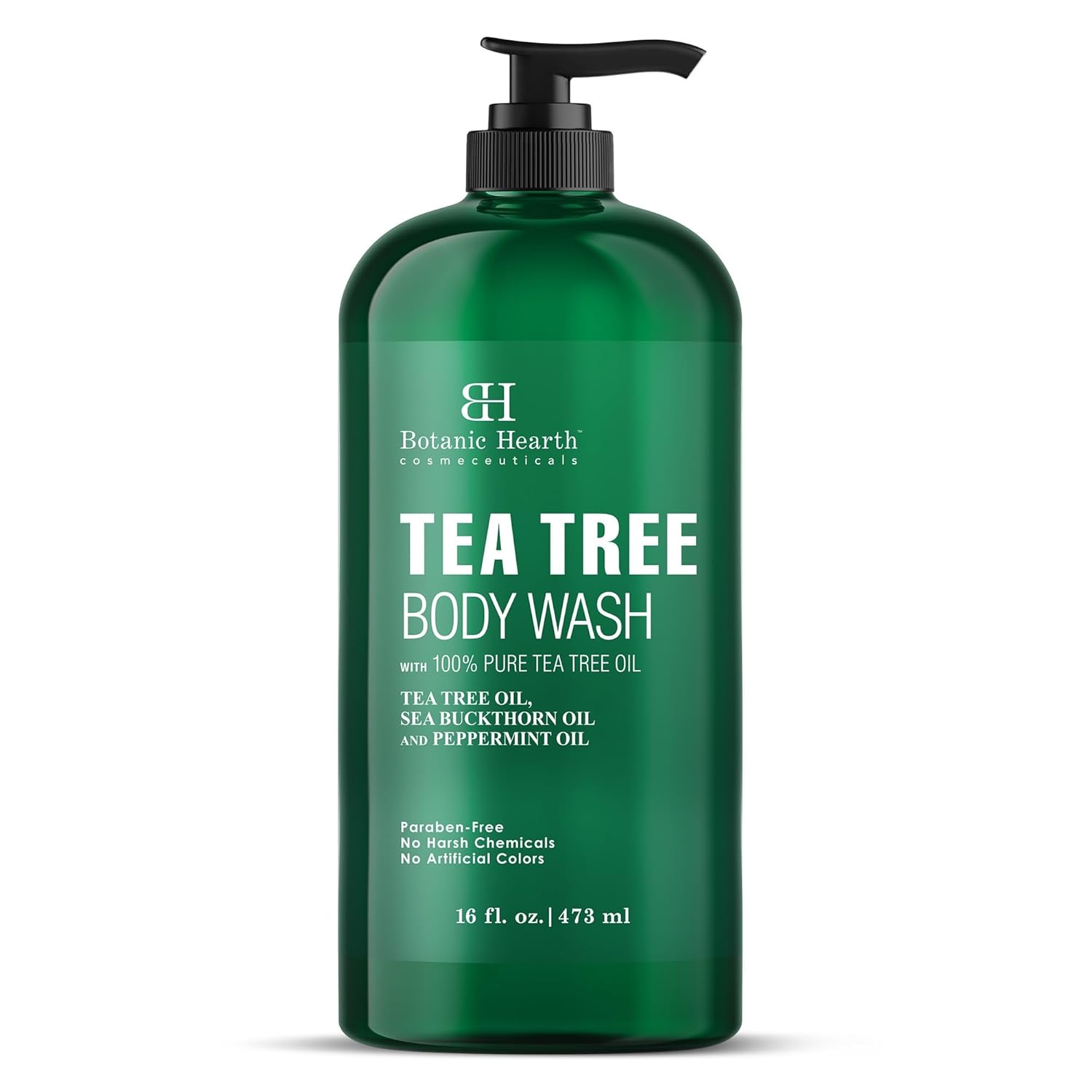 Botanic Hearth Tea Tree Body Wash - 16 fl oz - Helps Soothe Itchy, Dry Skin, Antifungal Body Wash with 100% Pure Tea Tree Oil - Sulfate Free, Paraben Free, for Men and Women