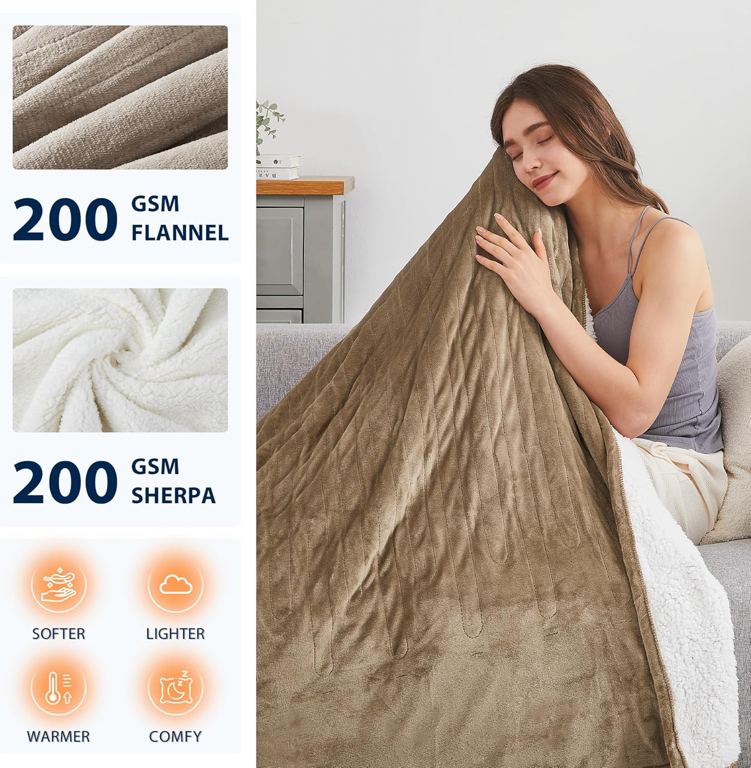 Homemate Heated Blanket Electric Throw - 50