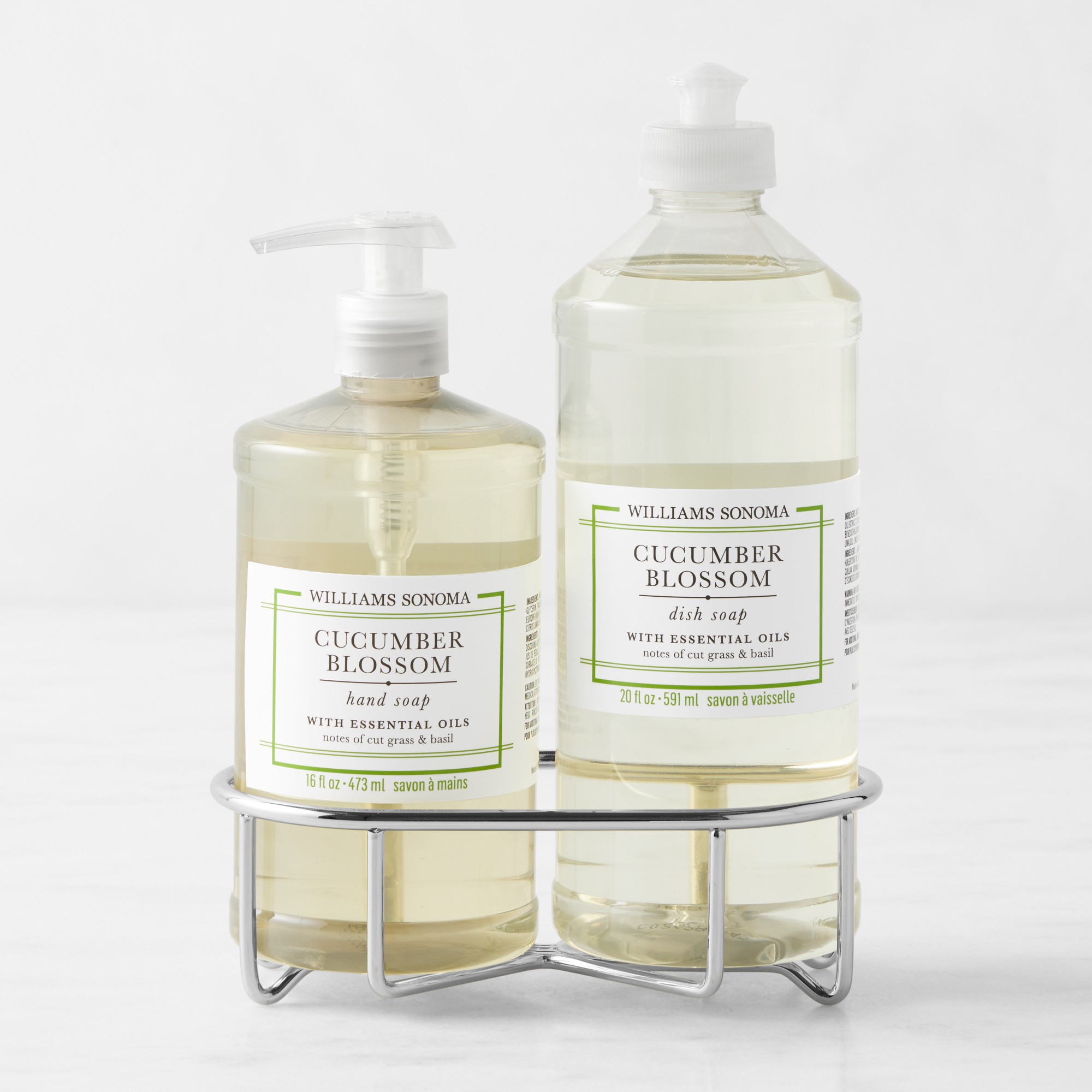 Williams Sonoma Cucumber Blossom Hand Soap & Dish Soap 3-Piece Kitchen Set