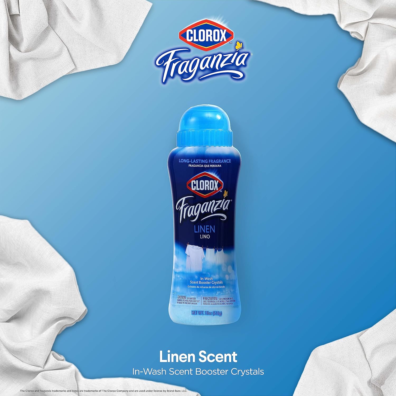Clorox Fraganzia In-Wash Scent Booster Crystals in Ocean Scent, 18 Oz Twin Pack | Laundry Scent Booster Crystals | In-wash Scent Booster for Fresh Laundry in Ocean Scent 18 Ounce Twin Pack, 36oz