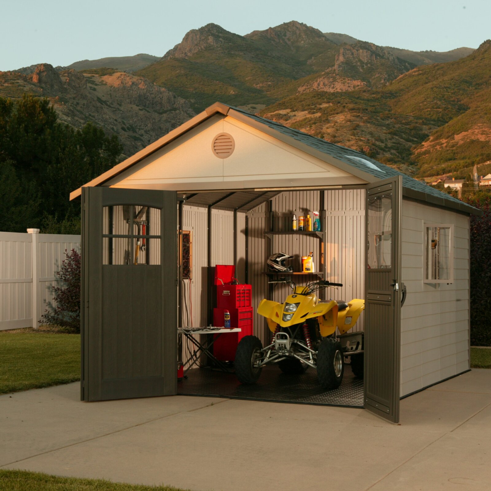 11 ft. W x 11 ft. D Plastic Storage Shed