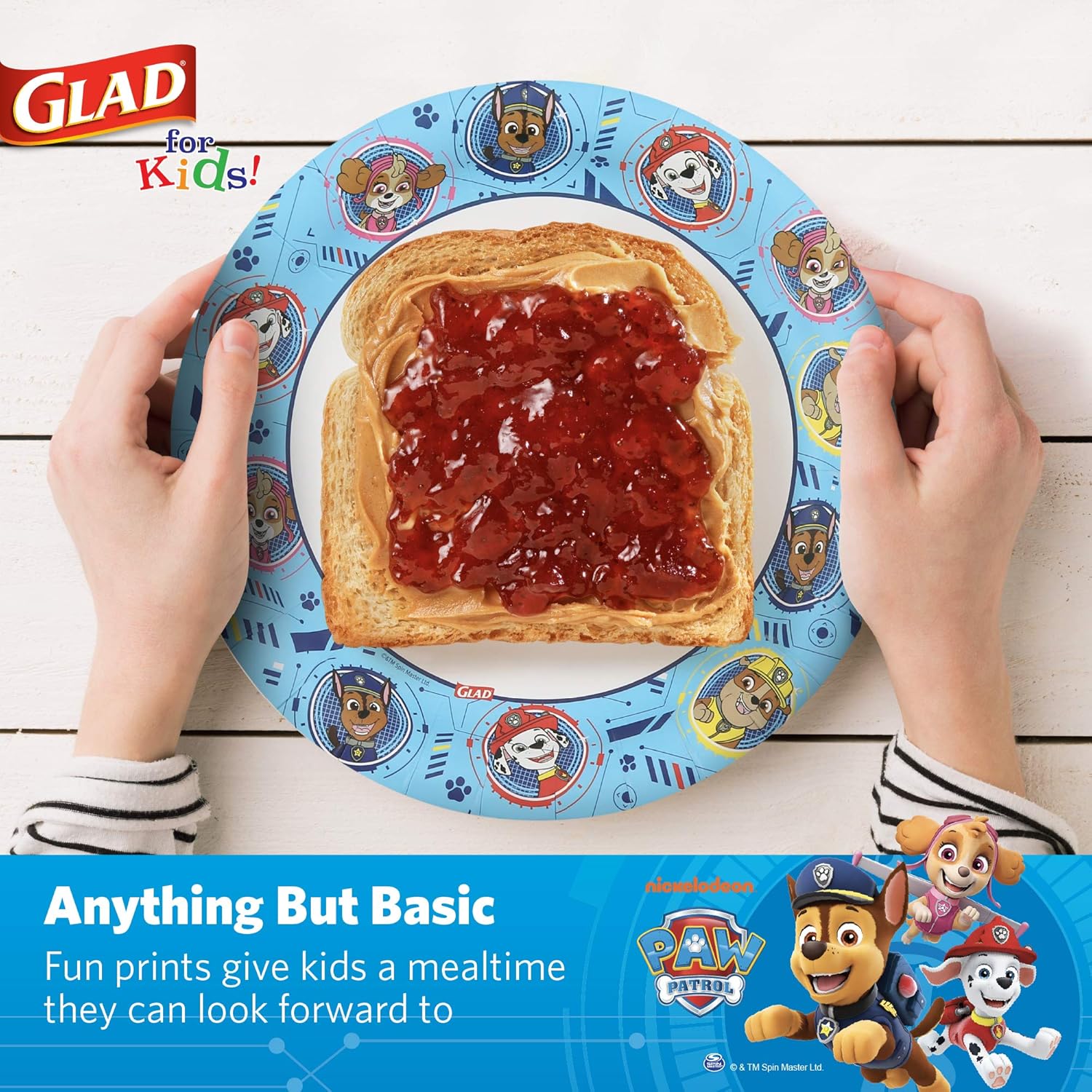 Glad for Kids Paw Patrol Paper Plates - Disposable Heavy Duty Paper Plates - Microwave Safe Kids Paw Patrol Birthday Party Cake Plates - Paw Patrol Plates for All Occasions - 20 Count, 8.5 Inch