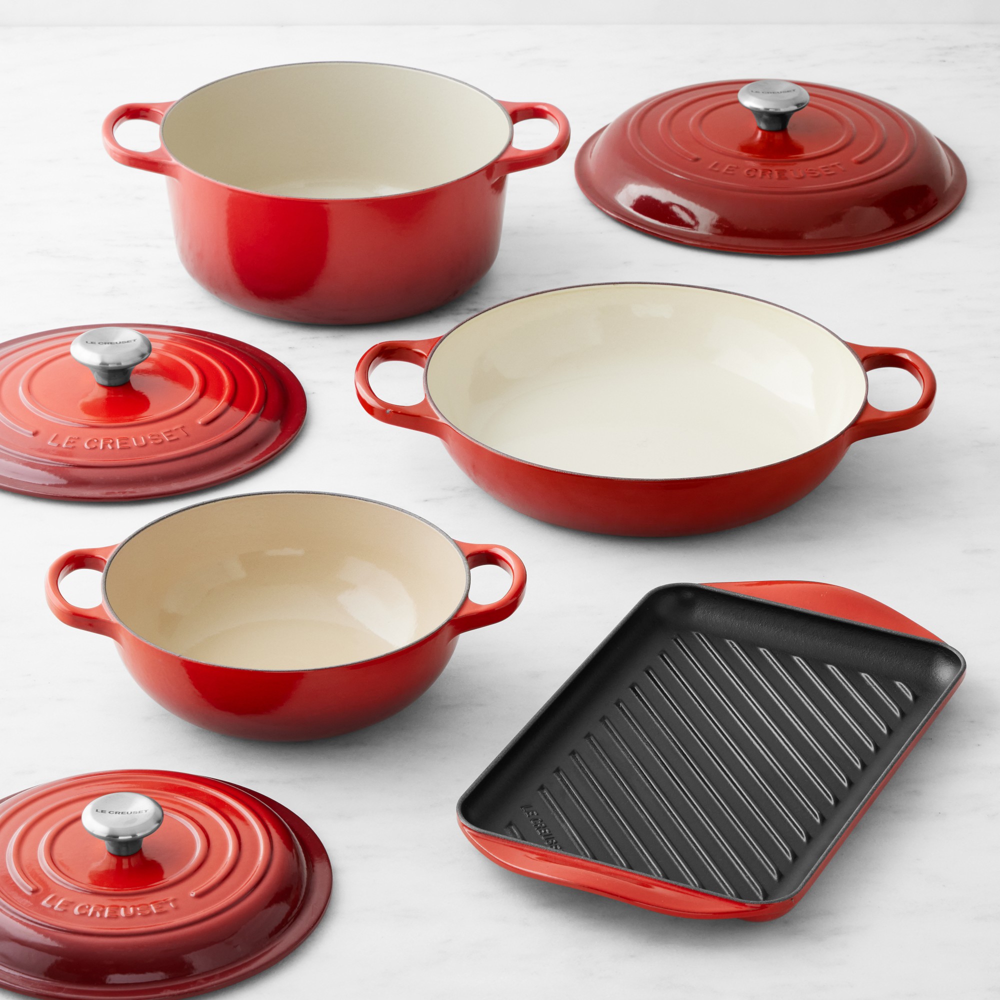 Le Creuset Signature Enameled Cast Iron 7-Piece Essential Cookware Set