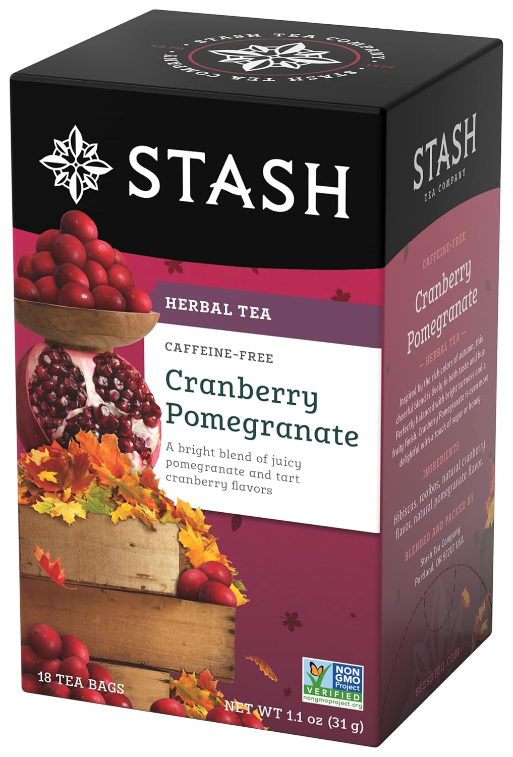 Stash Tea Double Bergamot Earl Grey Black Tea, Box of 100 Tea Bags