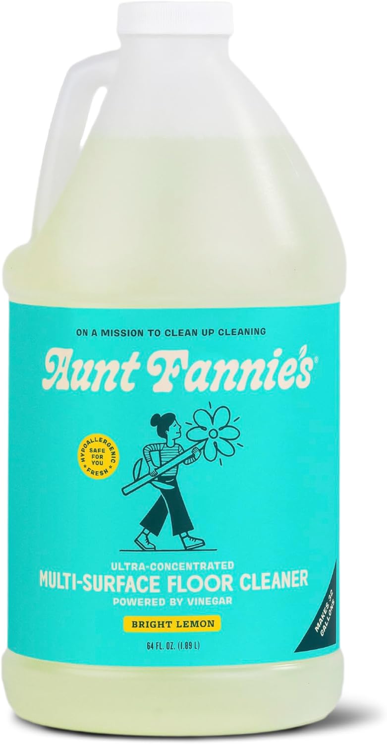 Aunt Fannie's Ultra Concentrated Floor Cleaner Vinegar Wash, Multi-Surface Floor Cleaner For Mopping, Makes 16 Gallons, Eucalyptus Scent, 32 oz. (Pack of 1), Packaging May Vary