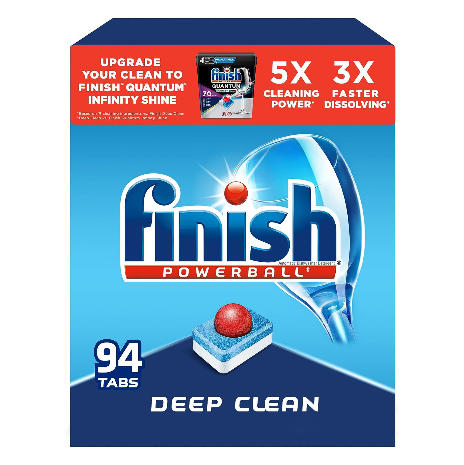 Finish - All in 1 - Dishwasher Detergent - Powerball - Dishwashing Tablets - Dish Tabs - Fresh Scent, 94 Count (Pack of 1) - Packaging May Vary