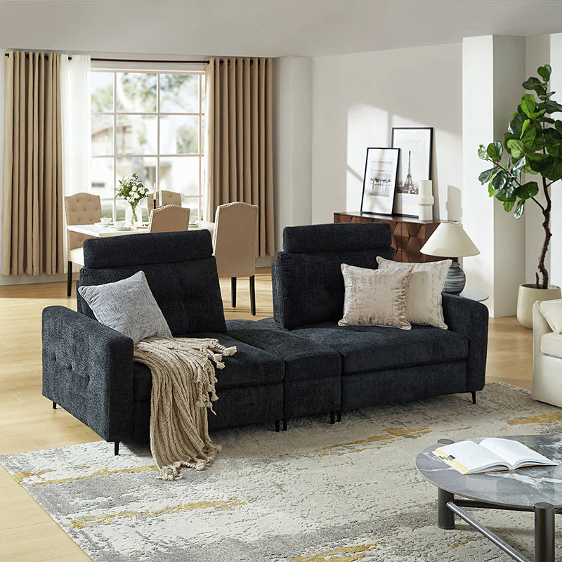 Constantin Modern Storage Button-Tufted Sectional Sofa with Adjustable Backrest
