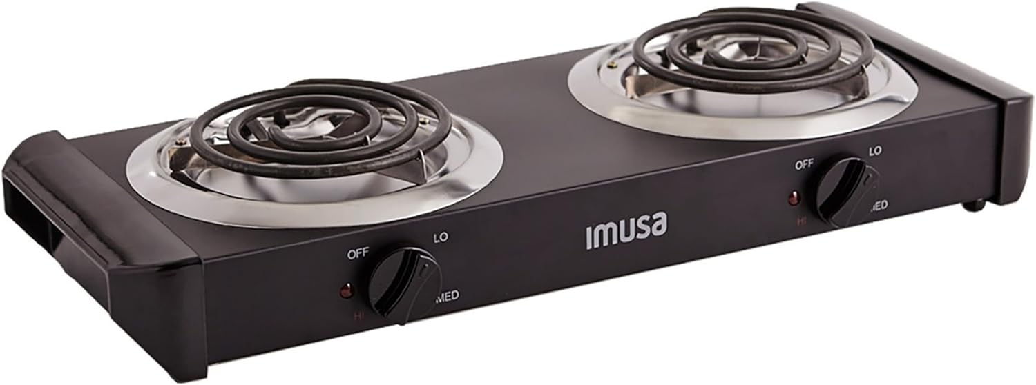 IMUSA USA GAU-80305 Electric Single Burner 1100-Watts, Black