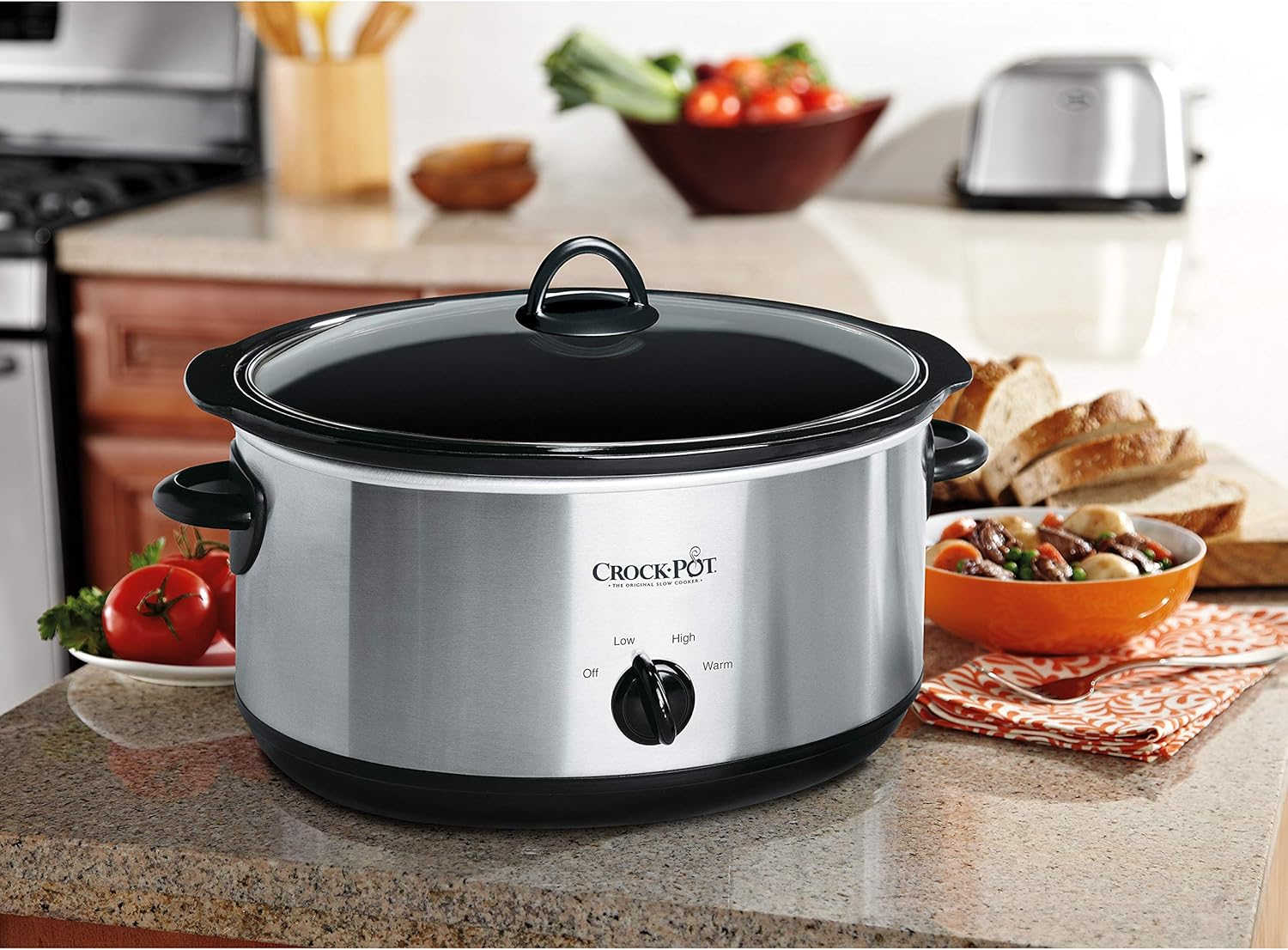 Crockpot Manual 3-Quart Slow Cooker, Silver
