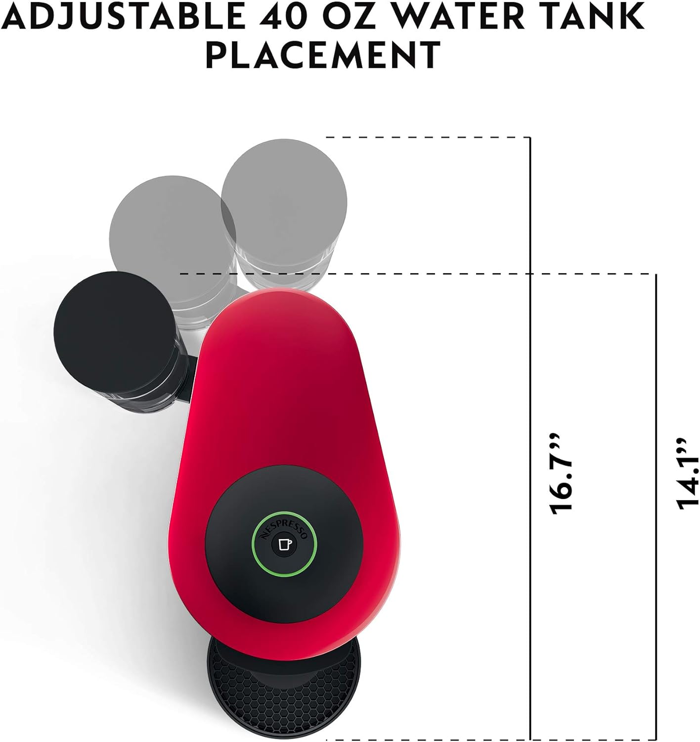 Nespresso Vertuo Plus Deluxe Coffee and Espresso Maker by De'Longhi, Matte Black