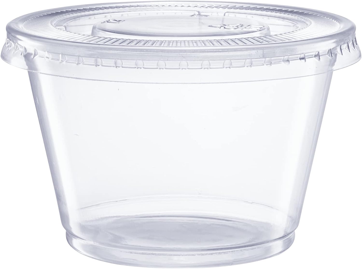 Comfy Package [2 oz. - 100 Count Clear Disposable Plastic Portion Cups with Lids - Soufflé Cups, Jello Shot Cups With Lids, Clear Plastic Containers Perfect for salad Dressing and More
