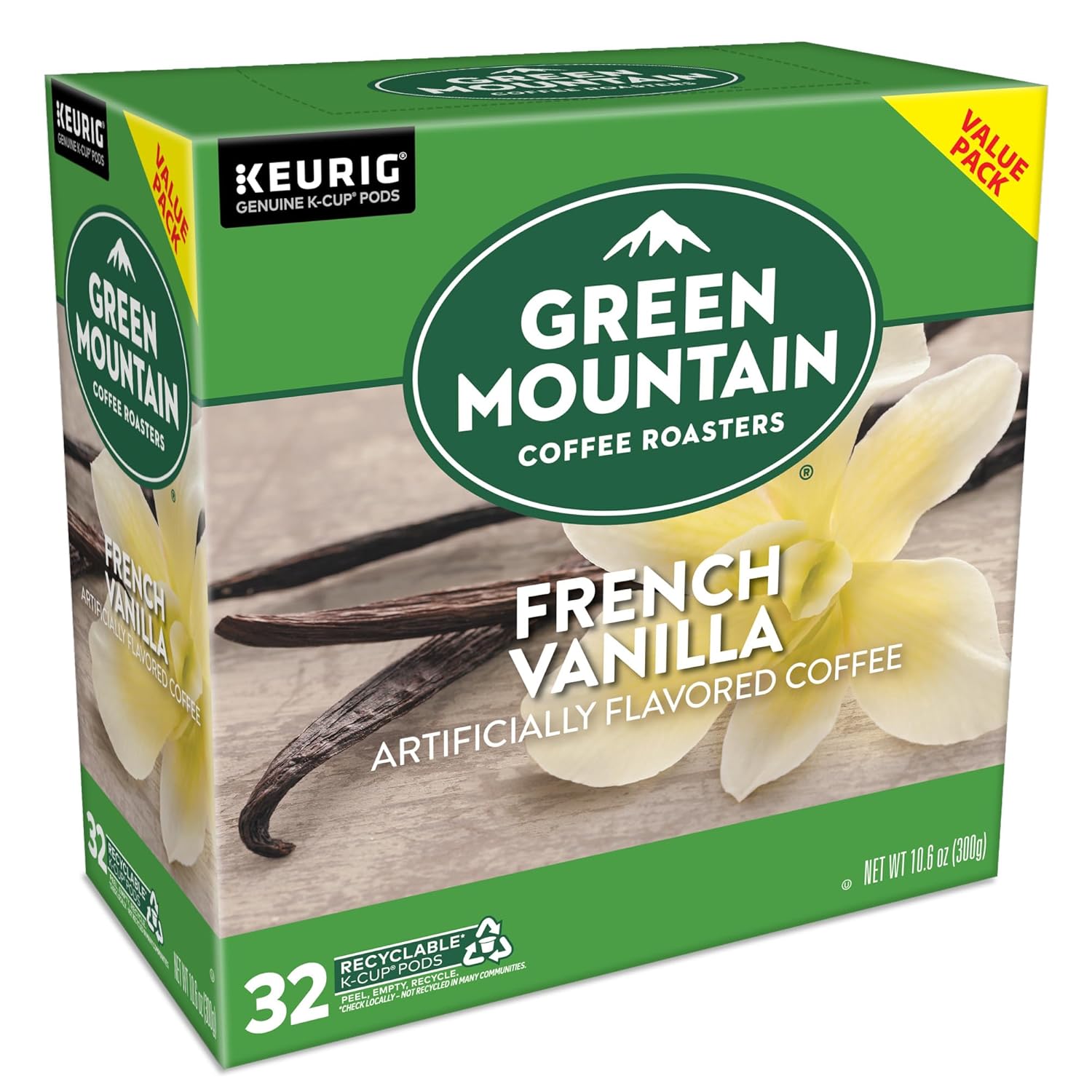 Green Mountain Coffee Roasters Caramel Vanilla Cream Keurig Single-Serve K-Cup pods, Light Roast Coffee, 72 Count (6 Packs of 12)