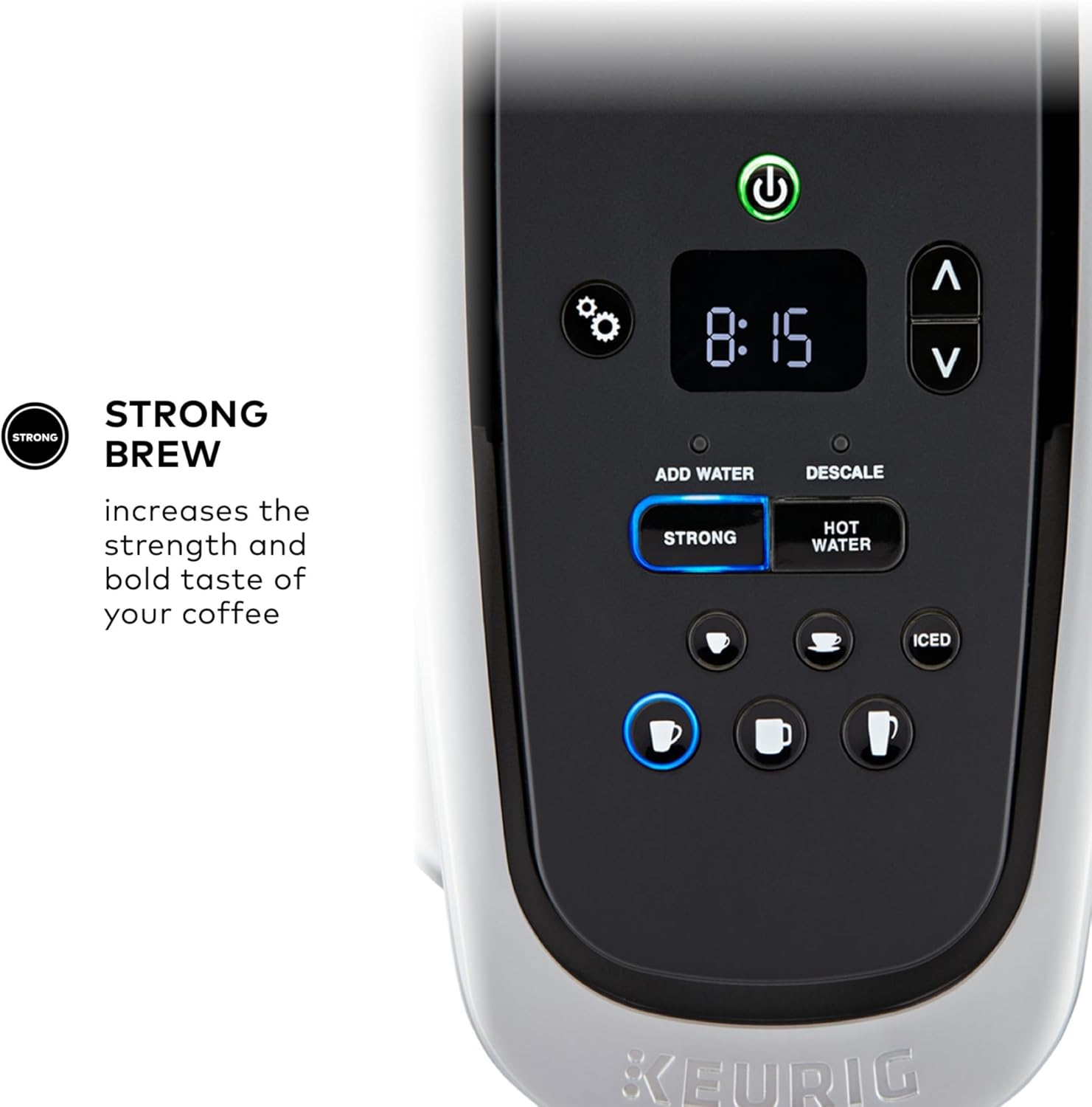 Keurig K-Elite Single Serve K-Cup Pod Coffee Maker, with Strength and Temperature Control, Iced Coffee Capability, 8 to 12oz Brew Size, Programmable, Brushed Slate