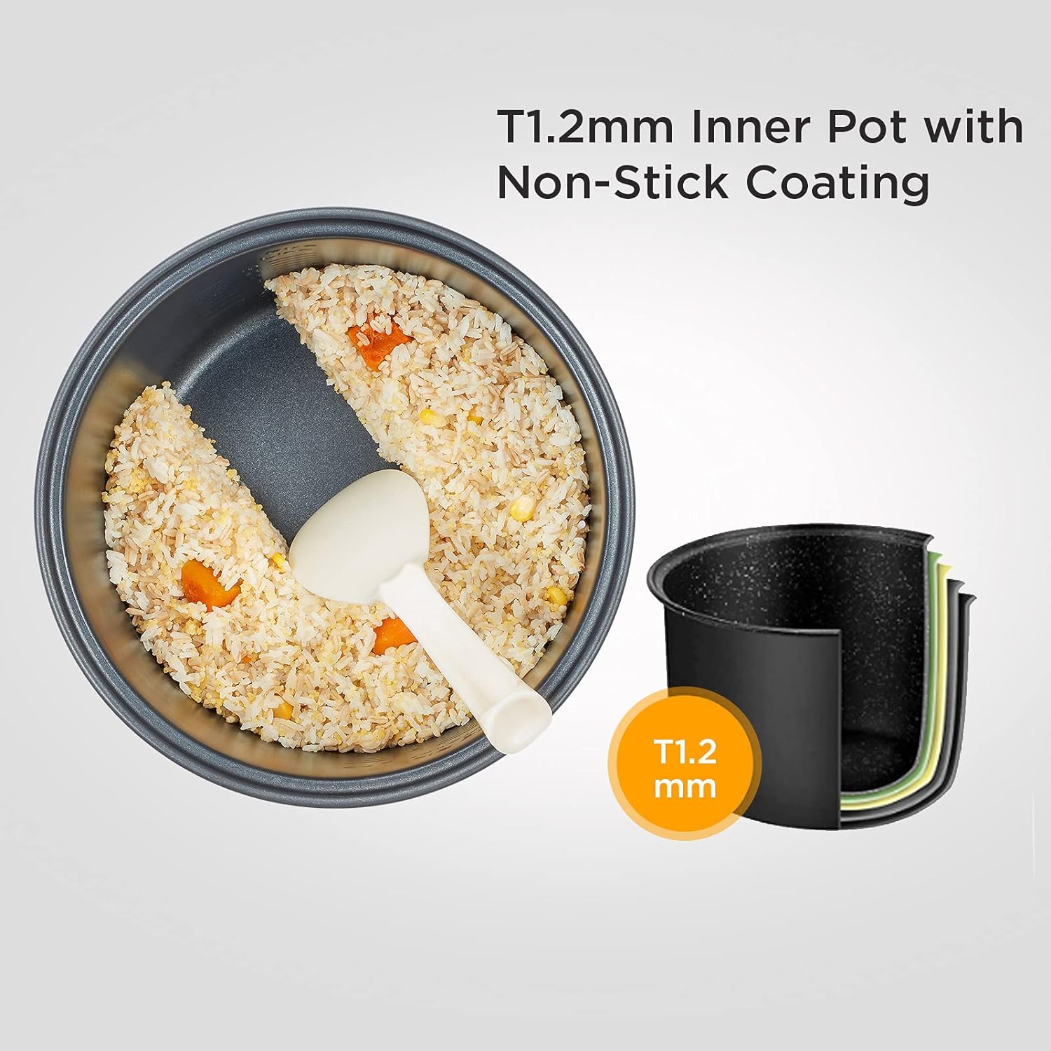 COMFEE' Compact Rice Cooker, 6-in-1 Stainless Steel Multi Cooker, Slow Cooker, Steamer, Saute, and Warmer, 2 QT, 8 Cups Cooked(4 Cups Uncooked), Brown Rice, Quinoa and Oatmeal, 6 One-Touch Programs