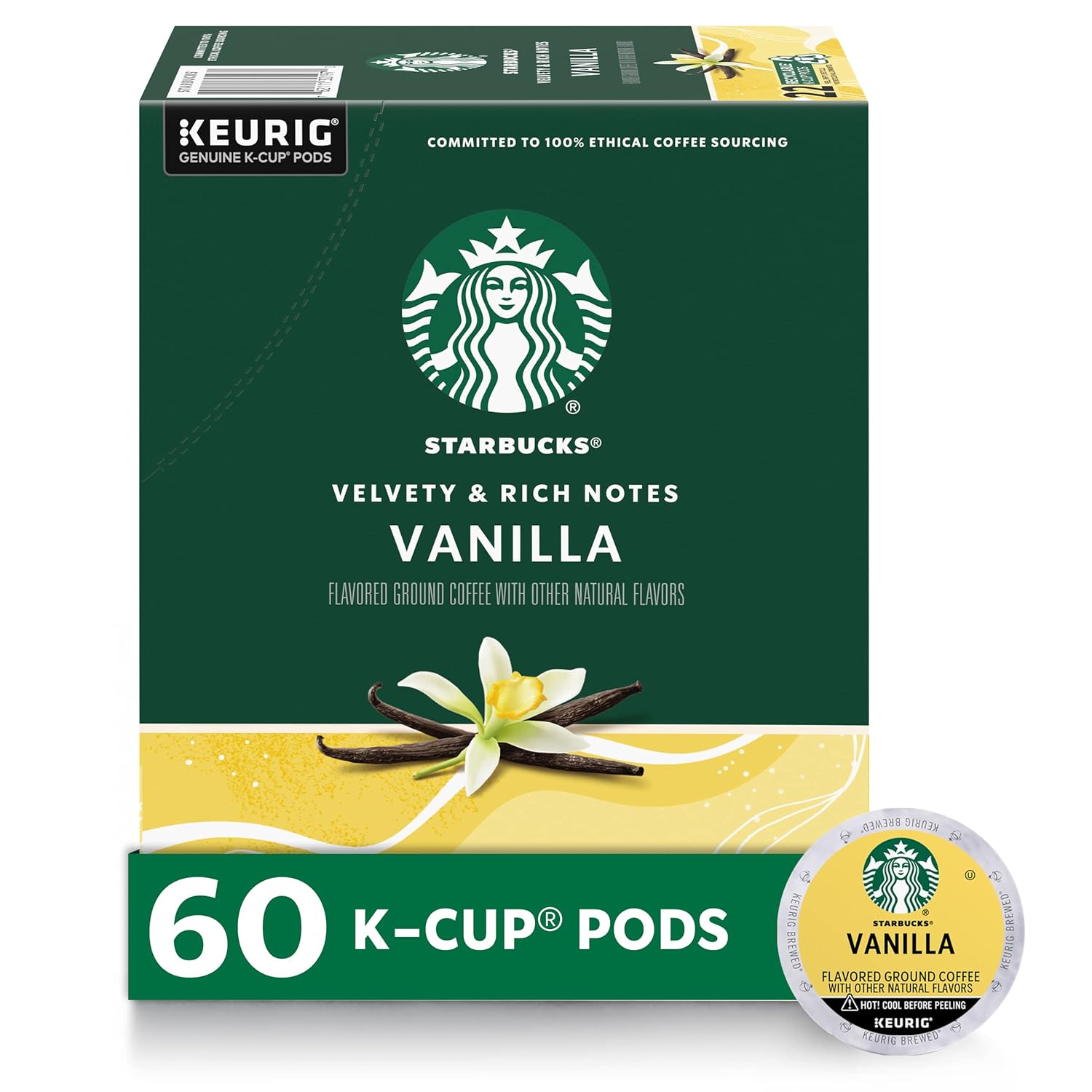 Starbucks K-Cup Coffee Pods, Starbucks Blonde Roast Coffee, Veranda Blend for Keurig Brewers, 100% Arabica, 6 boxes (60 pods total)