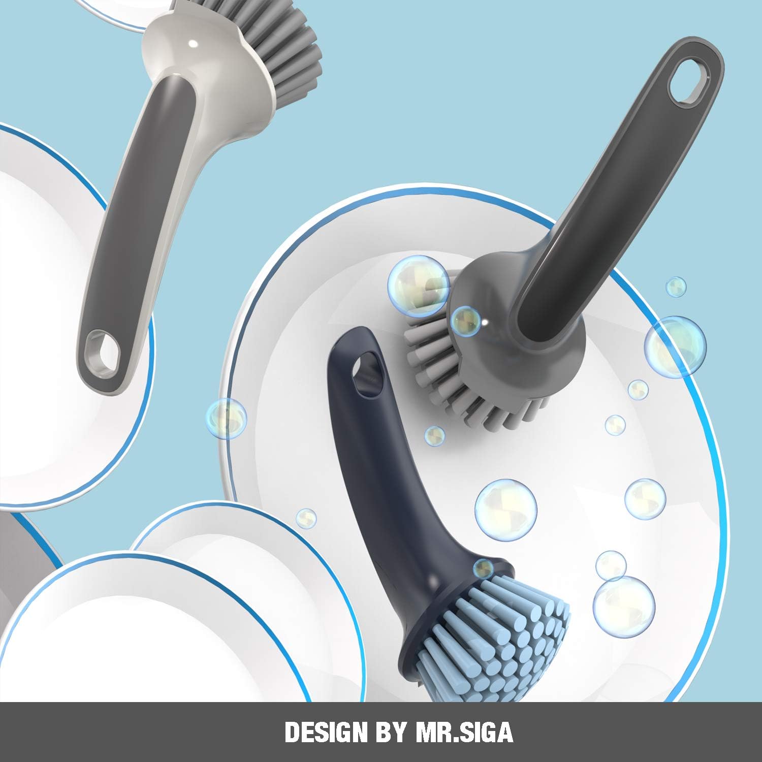 MR.SIGA Pot and Pan Cleaning Brush - Pack of 2