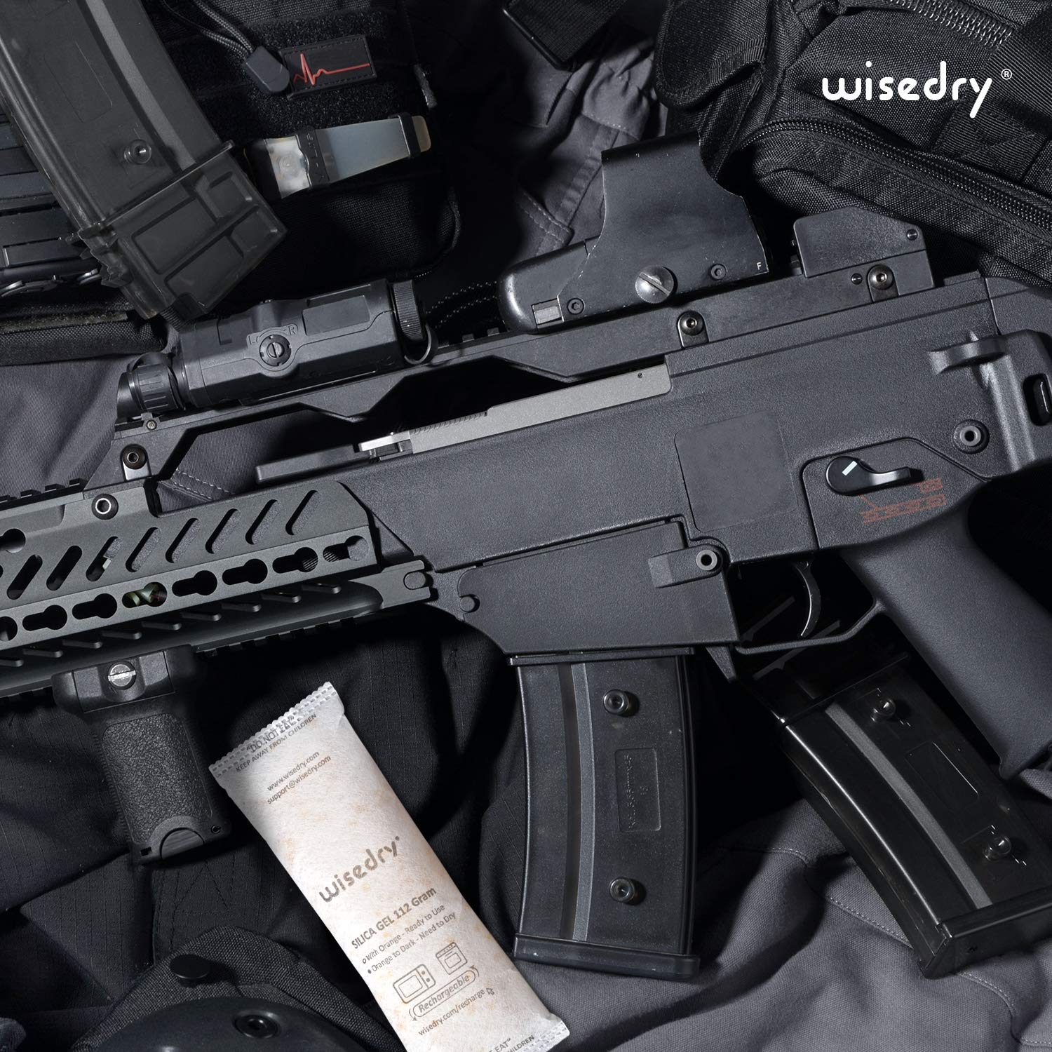 wisedry 2 x 500 Gram [2.2 lbs] Rechargeable Silica Gel Car Dehumidifier, Microwave Fast Reactivated Desiccant Packets Large for Gun Safe Closet Basement Garage Storage Moisture Absorbers Bag Reusable