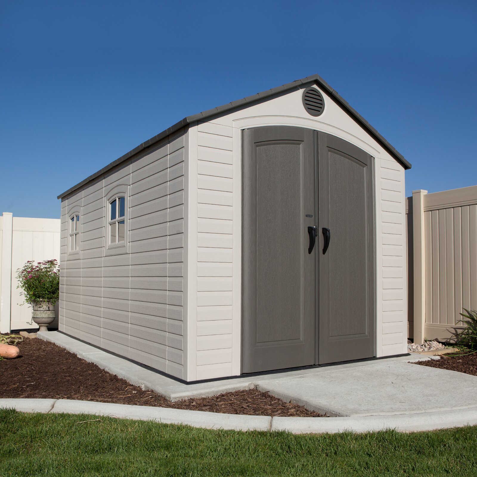8 ft. W x 12.5 ft. D Plastic Storage Shed