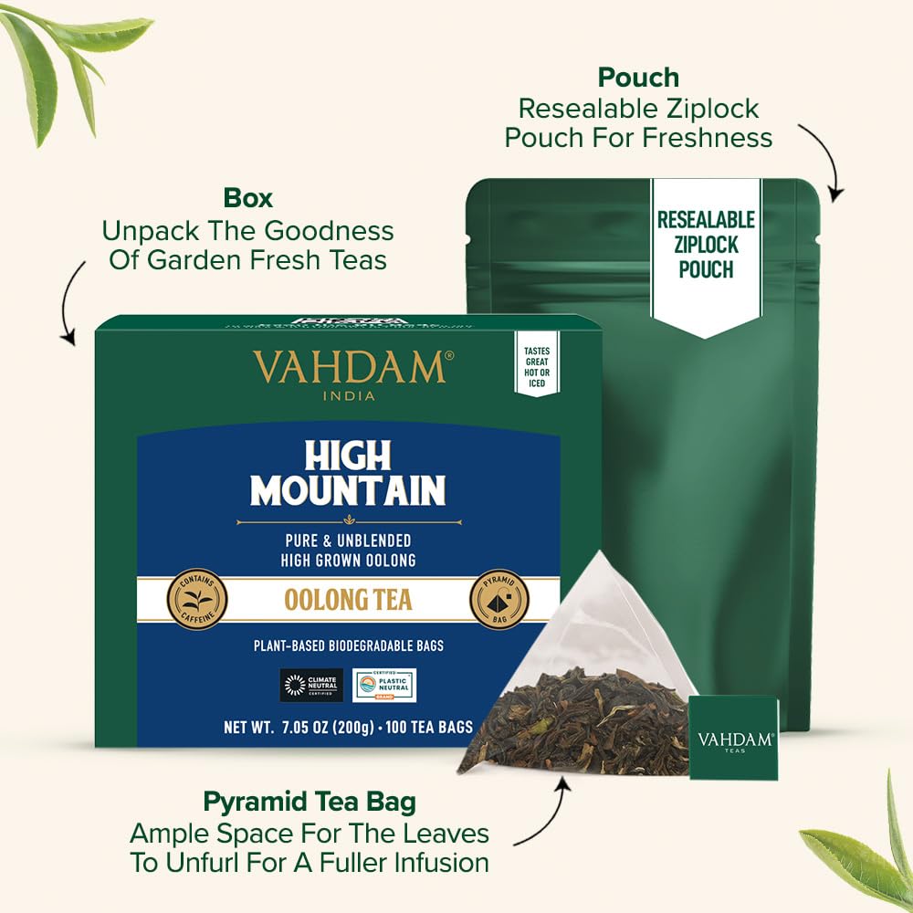 VAHDAM, Organic Turmeric Ginger Herbal Tea Bags (100 Pyramid Tea Bags) Caffeine Free, Non GMO, Gluten Free | 100% Pure Herbal Blend - Savory & Spicy | Plant-Based Tea Bags | Resealable Ziplock Pouch