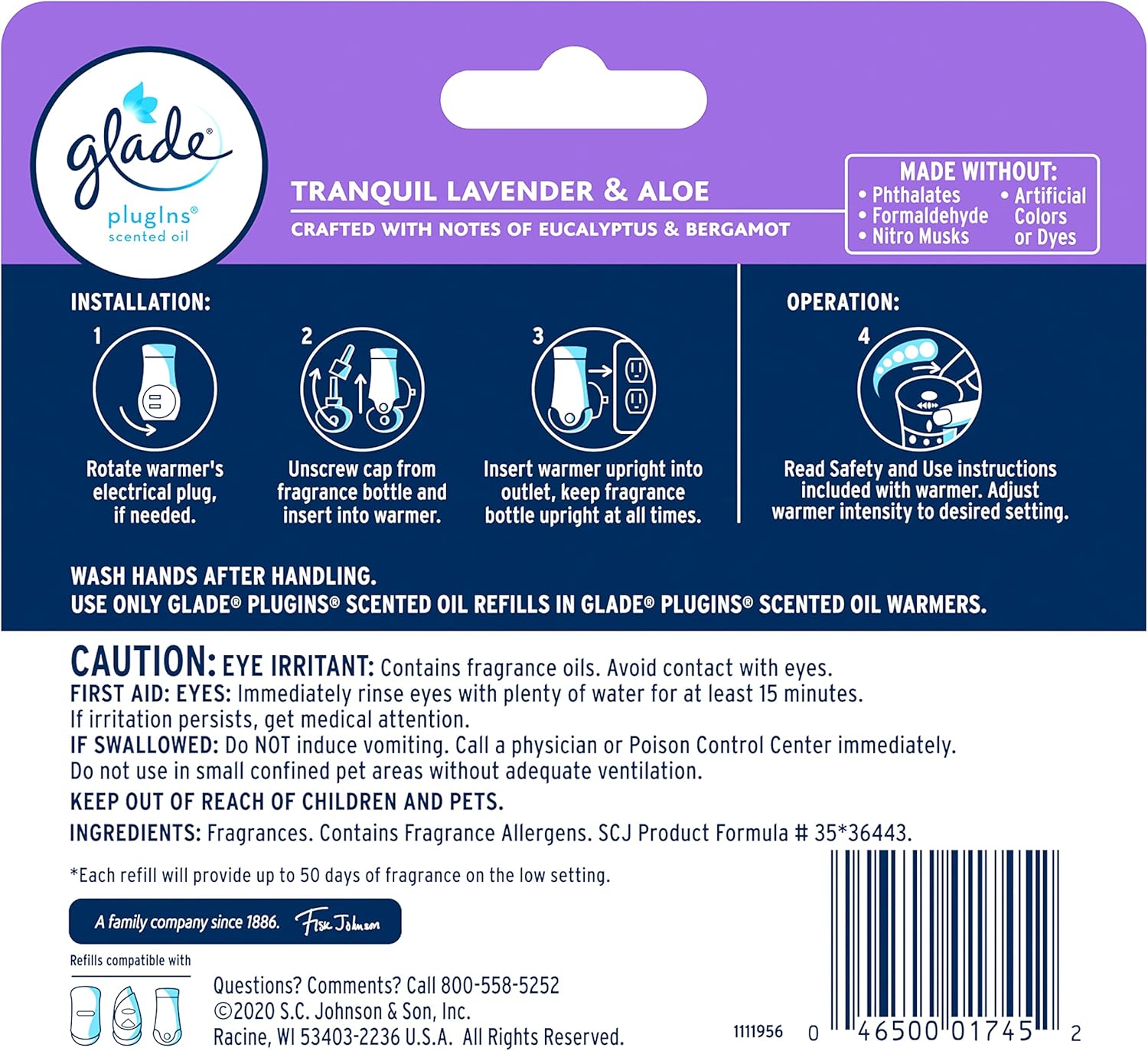 Glade PlugIns Refills Air Freshener, Scented and Essential Oils for Home and Bathroom, Apple Cinnamon, 3.35 Fl Oz, 5 Count