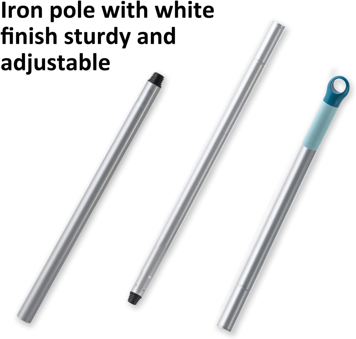 BOOMJOY Floor Scrub Brush with Long Handle, 2 in 1 Scrape and Brush, Stiff Bristles Floor Scrubber, Deck Brush for Cleaning Bathroom, Patio, Garage, Kitchen, Bath, Tile