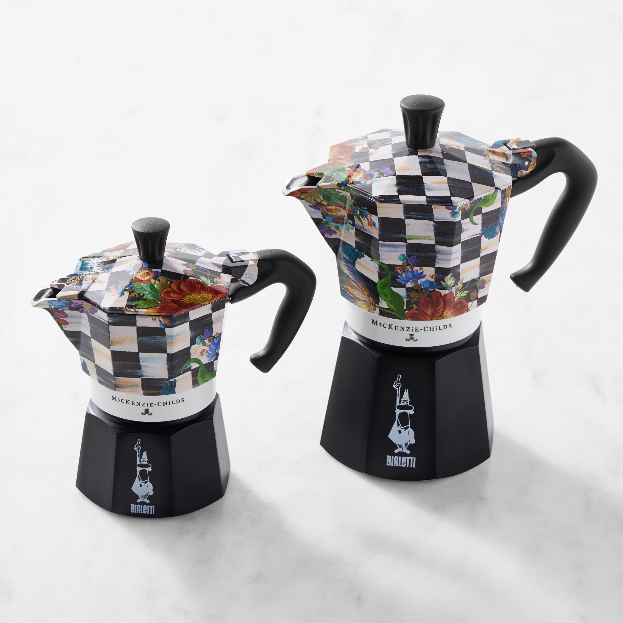Bialetti Moka MacKenzie-Childs Stovetop Espresso Maker, Courtly Flower Market
