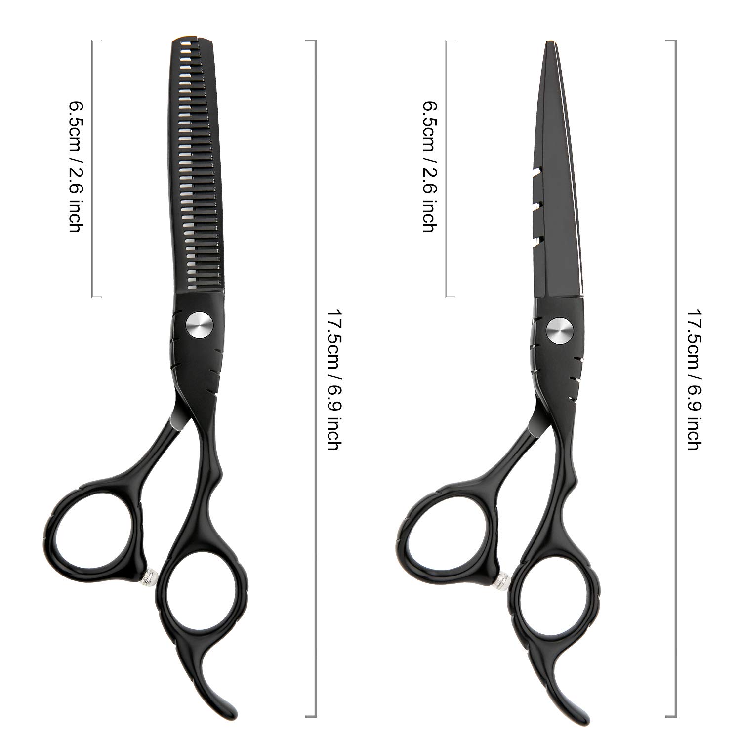 Hair Cutting Scissors Professional Home Haircutting Barber/Salon Thinning Shears Kit with Comb and Case for Men/Women (Silver)