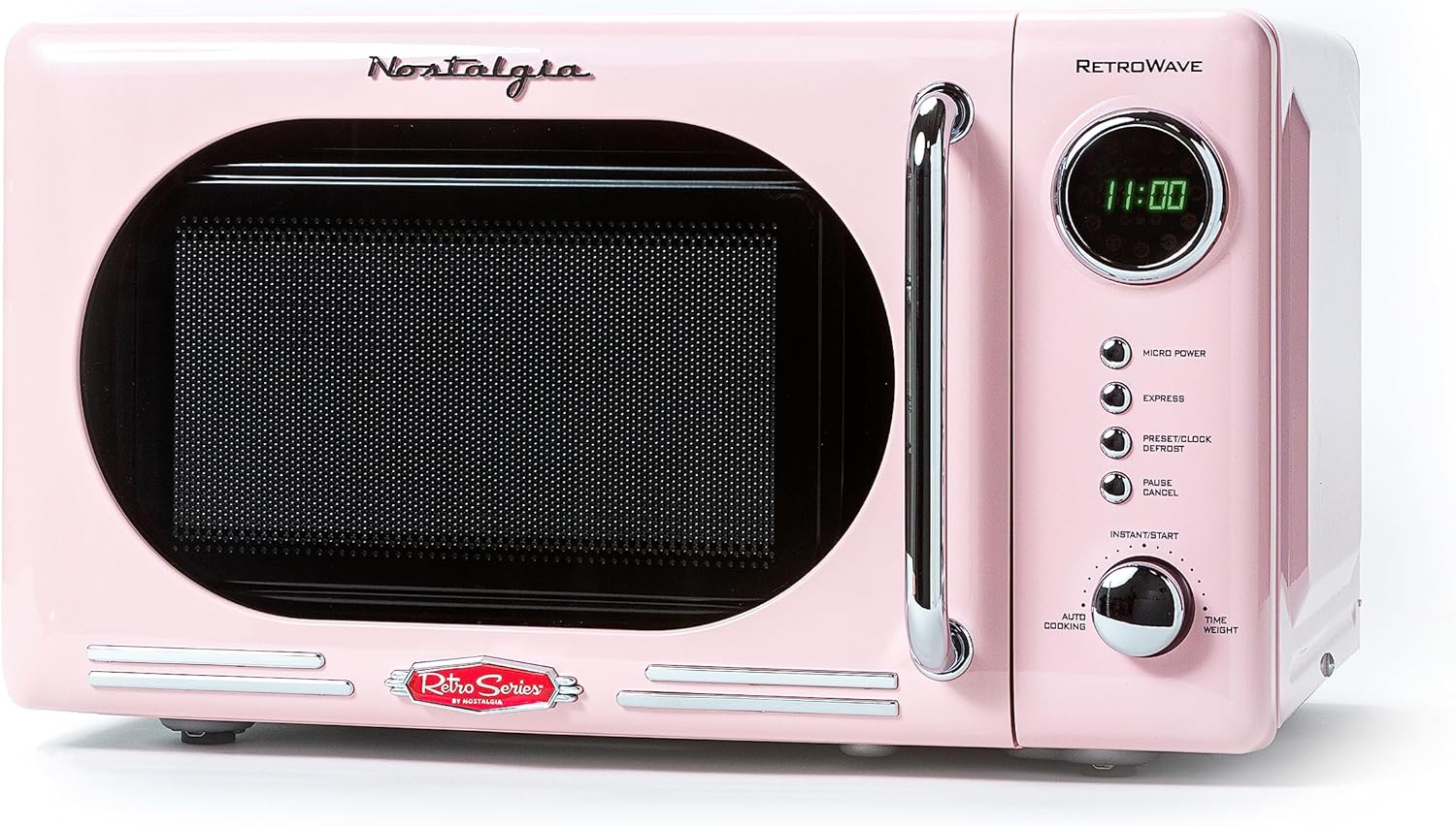 Nostalgia Retro Compact Countertop Microwave Oven - 0.7 Cu. Ft. - 700-Watts with LED Digital Display - Child Lock - Easy Clean Interior - Aqua