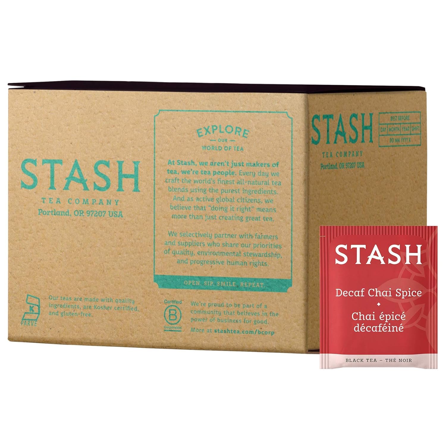 Stash Tea Double Bergamot Earl Grey Black Tea, Box of 100 Tea Bags