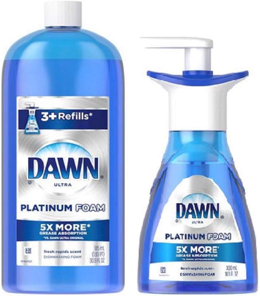 Dawn Ultra Platinum Foam Dishwashing Foam, Fresh Rapids Scent, 10.1 fl oz (Packaging May Vary)