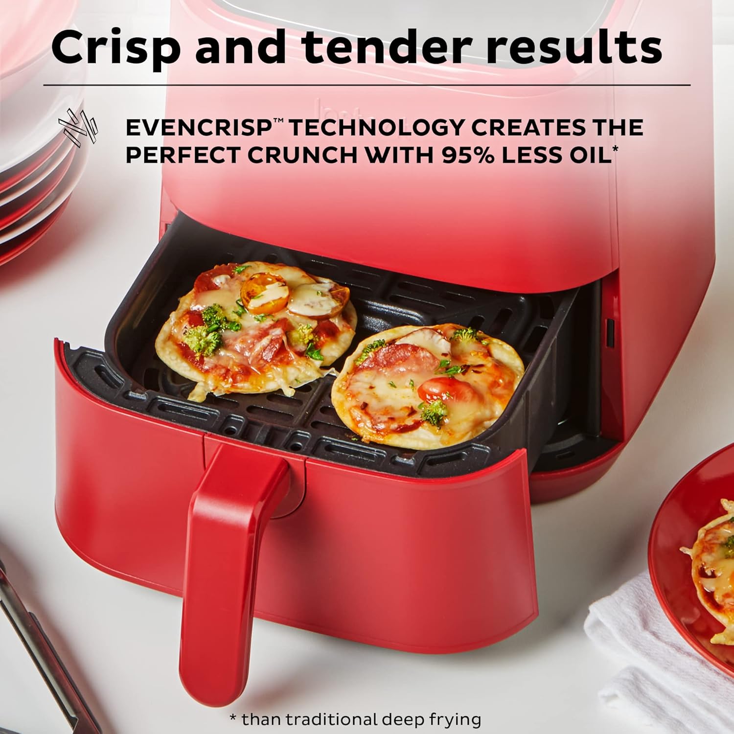 Instant Vortex 2QT Mini Air Fryer, Small Air fryer that Crisps, Reheats, Bakes, Roasts for Quick Easy Meals, Includes over 100 In-App Recipes, is Dishwasher-Safe, from the Makers of Instant Pot, Black