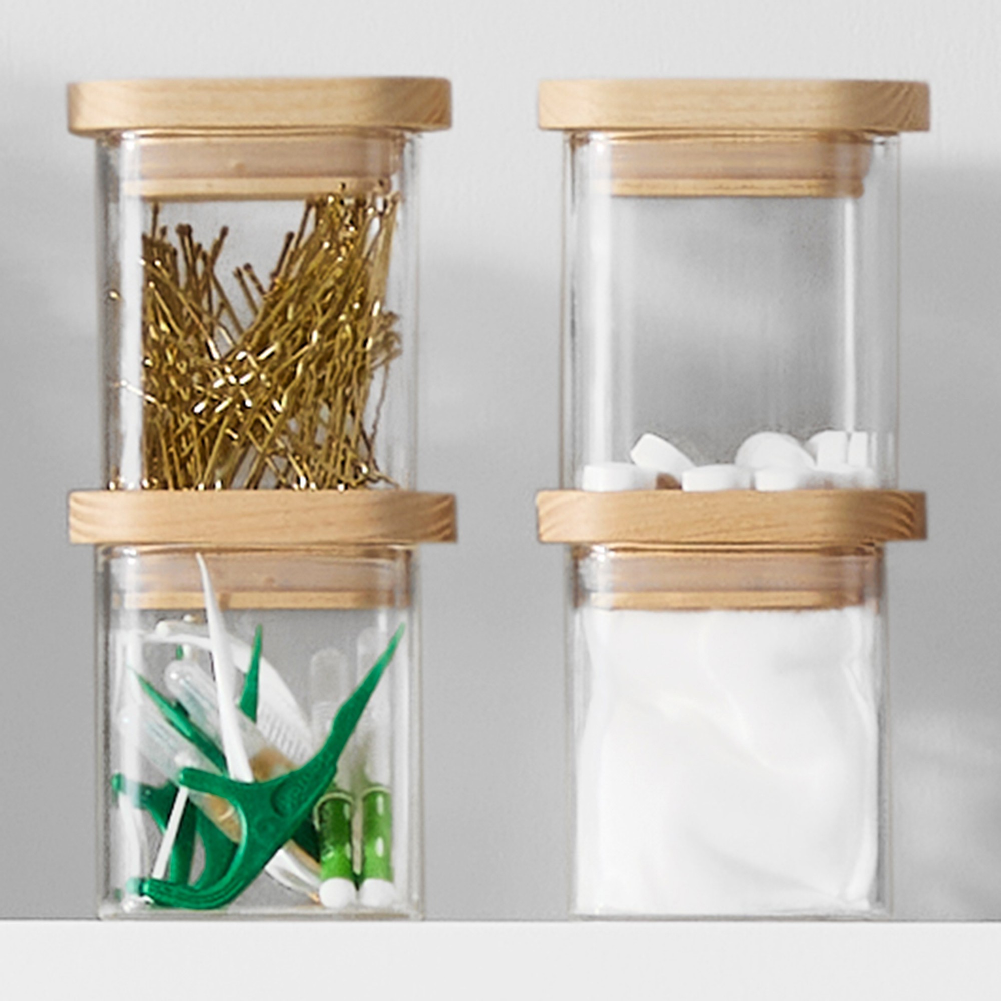 Hold Everything Stackable Glass Square Canisters