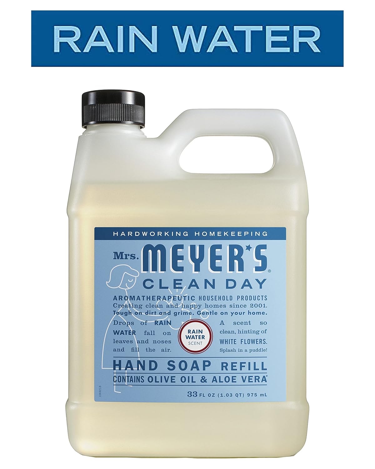 MRS. MEYER'S CLEAN DAY Liquid Hand Soap Refill, Cruelty Free and Biodegradable Formula, Lemon Verbena Scent, 33 oz