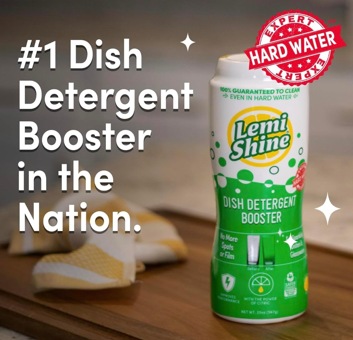 Lemi Shine Dish Detergent Booster, Hard Water Stain Remover, Multi-Use Citric Acid Cleaner (1.5 Pound (Pack of 2))
