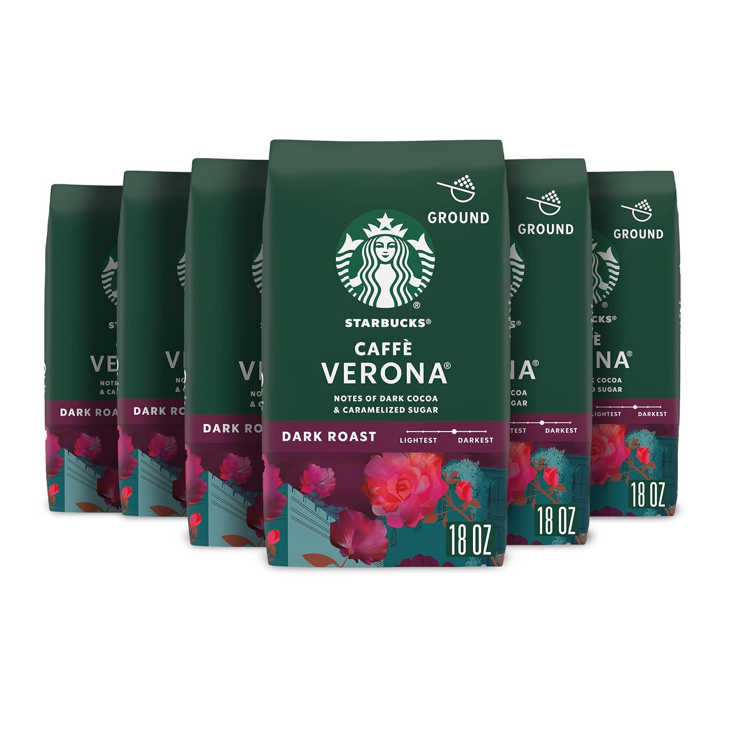 Starbucks Ground Coffee, Dark Roast Coffee, Caffè Verona, 100% Arabica, 1 bag (28 oz)