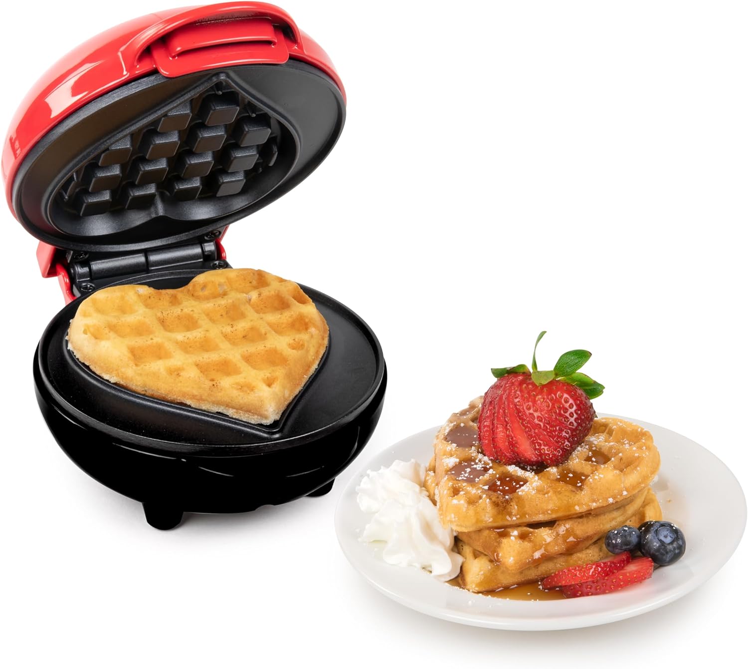 Nostalgia MyMini Cars and Trucks Shape Electric Waffle Maker, 5-Inch Non-Stick Griddle for Waffles, Hash Browns, Eggs, and More, Yellow