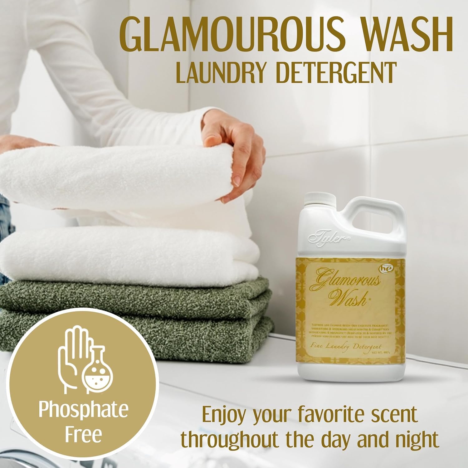 Tyler Glam Wash Laundry Detergent, Diva 907g, Liquid, 32 FL Oz (0.95L) HE Safe