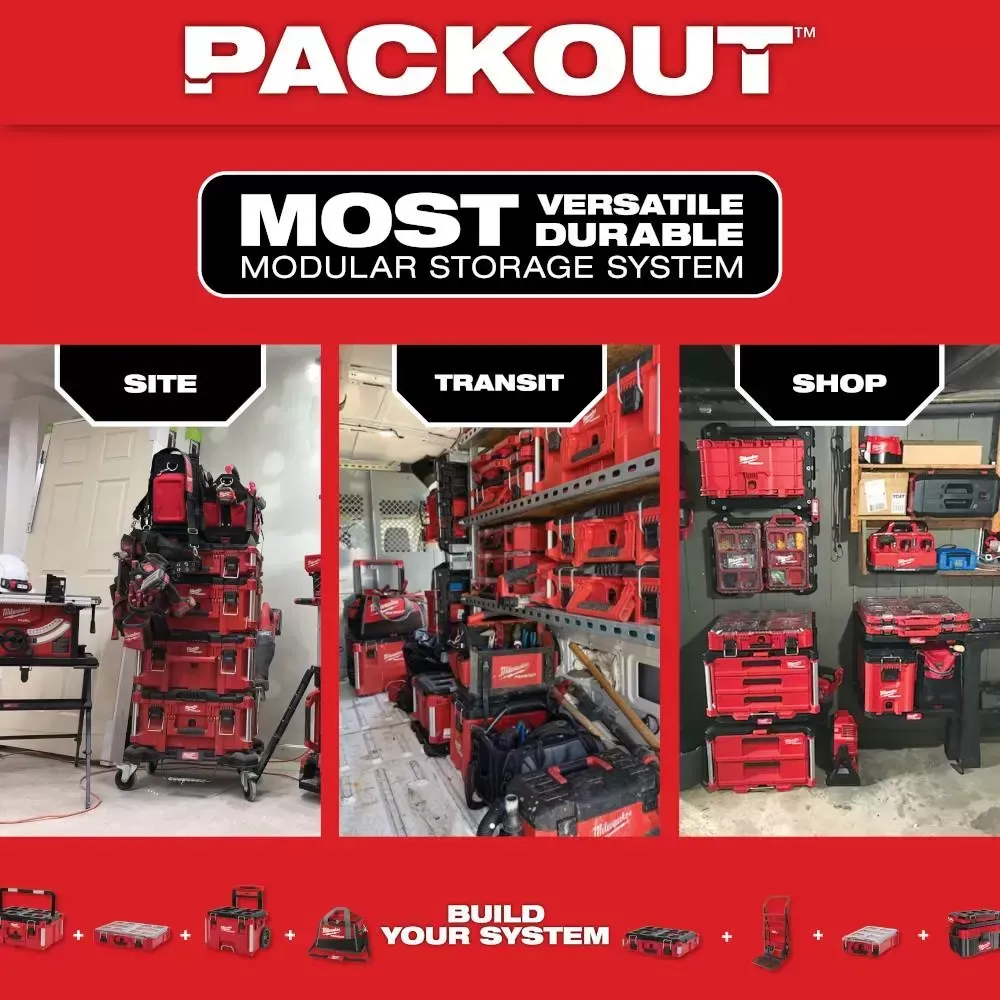 Milwaukee PACKOUT Heavy Duty Polymer Tool Box Combo Kit