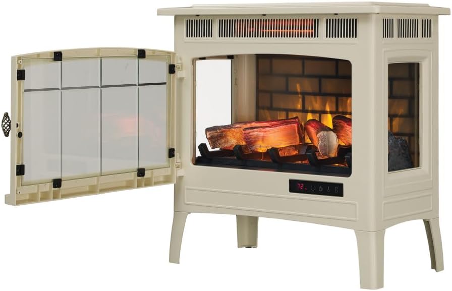 duraflame Freestanding Electric Fireplace Stove Heater with 3D Flame Effect for 1,000 Sq. Ft. Room, Black